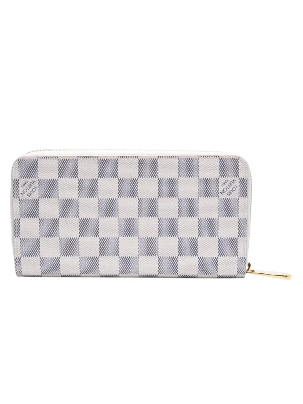 Louis Vuitton Damier Azur Zippy Wallet Ivory Black Round